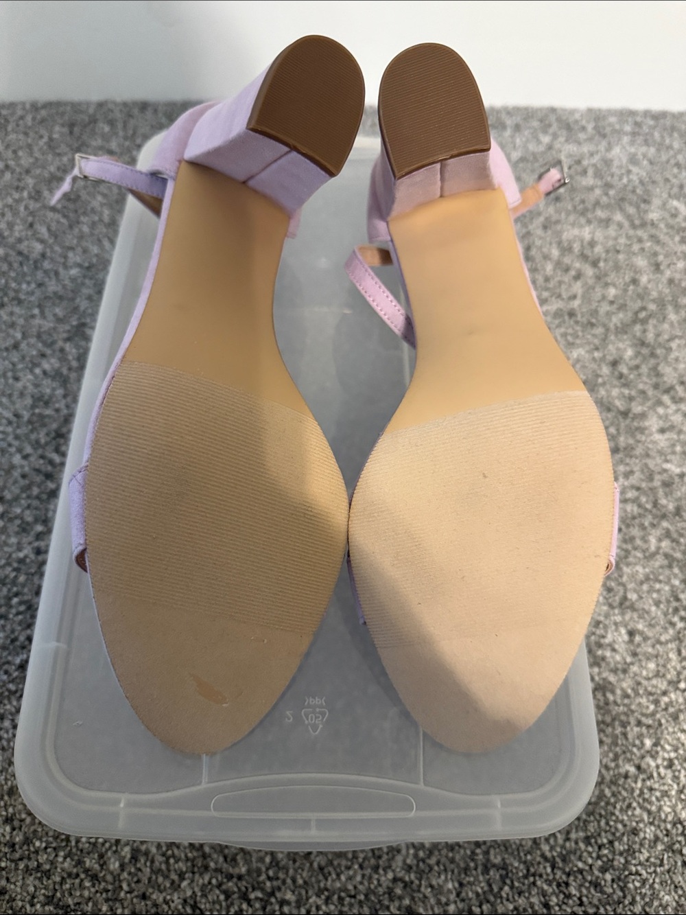 Madden Girl Lilac Suede Block Heel Ankle Strap Sandals - Picture 4 of 4